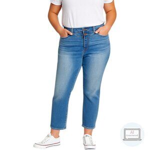 NEW Gloria Vanderbilt X Christian Siriano Womens Vintage Yoke Taper Jean Size 14